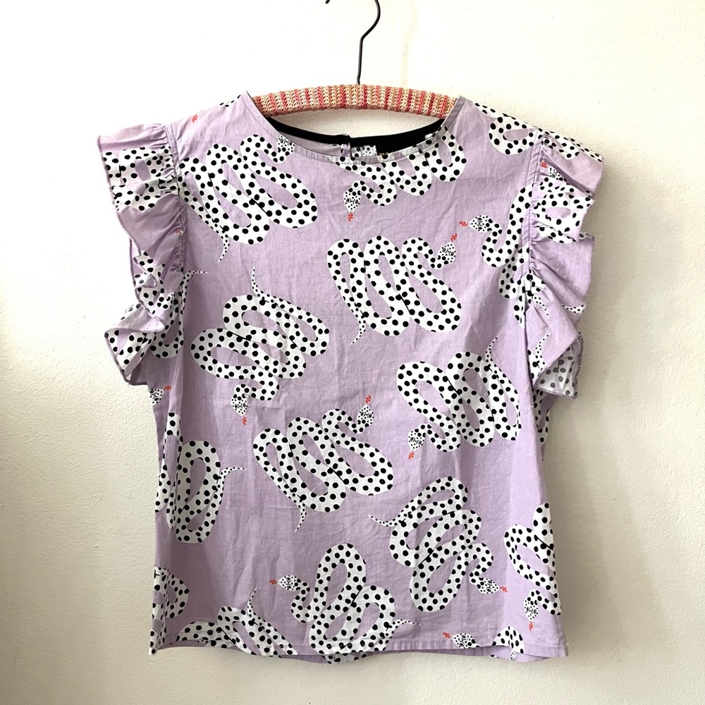 NOOWORKS RuffleTop Micotti Snake Print Sz Medium
